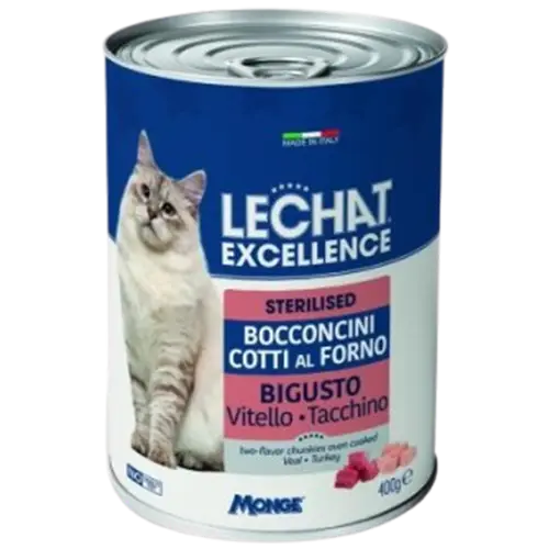 LeChat Excellence Stérilisé Veau & Dinde Bouchées en Sauce 400 gr